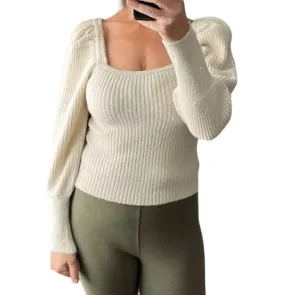 1.State - Sequin Puff Sleeve Sweater