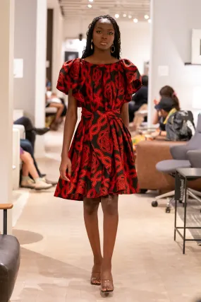 Archive Sale! RED AND BLACK OFF THE SHOULDER DRESS