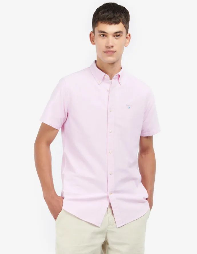BARBOUR<BR>
Oxtwon Short Sleeve Shirt<BR>
Navy/Pink<BR>