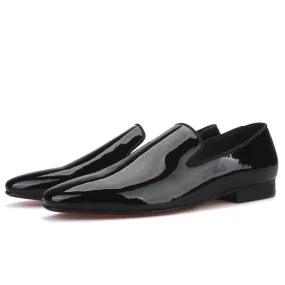 Black Patent Leather Men Loafers - Men Shoes