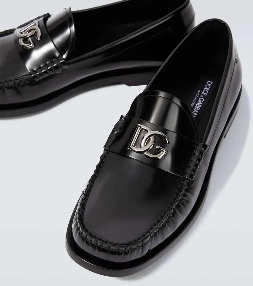 Dolce&Gabbana DG polished leather loafers