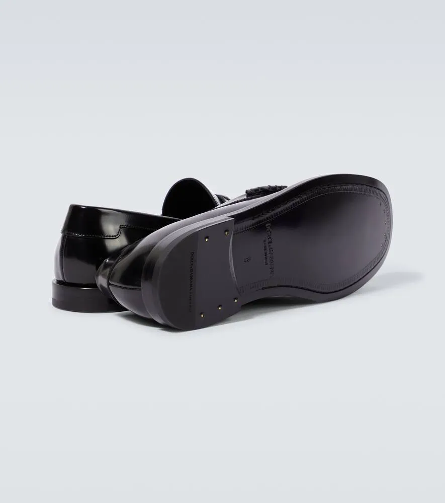 Dolce&Gabbana DG polished leather loafers