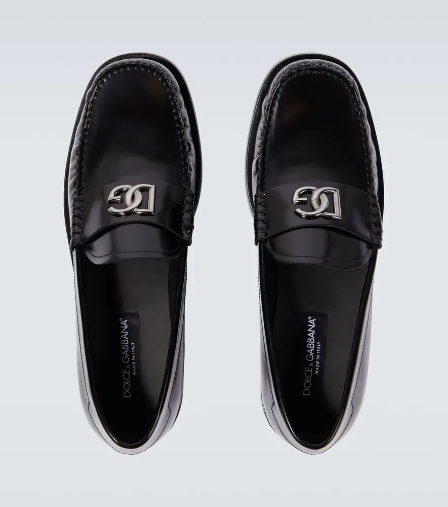 Dolce&Gabbana DG polished leather loafers