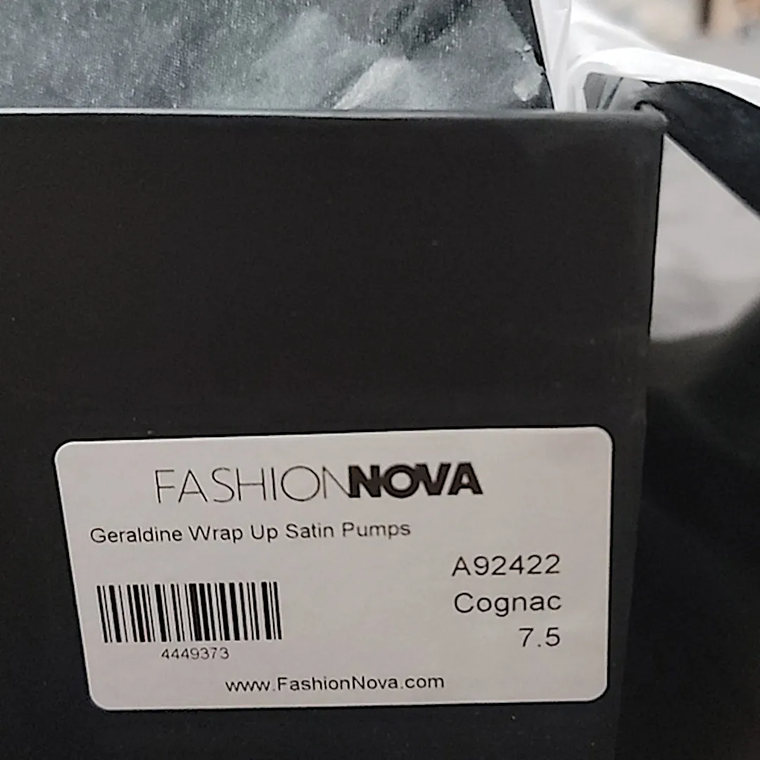 Fashion Nova Wrap All The Way Up Glitter Stilettos | Cognac Satin Pumps