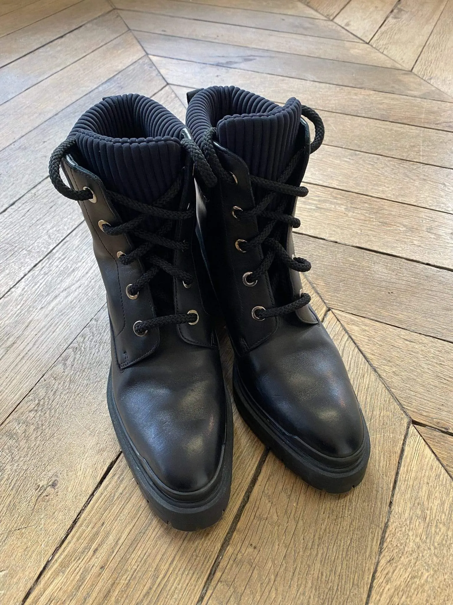 Hermes black boots 38.5 ASC1081