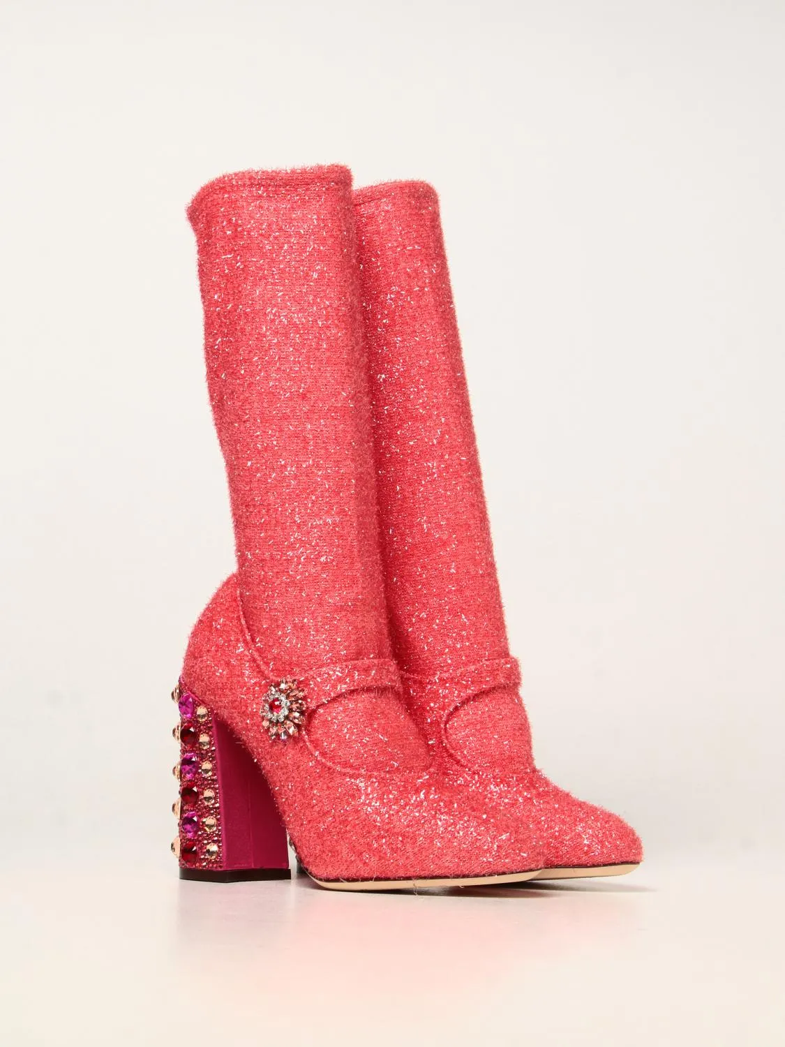 Jewel Embellished Lycra Ankle Boots