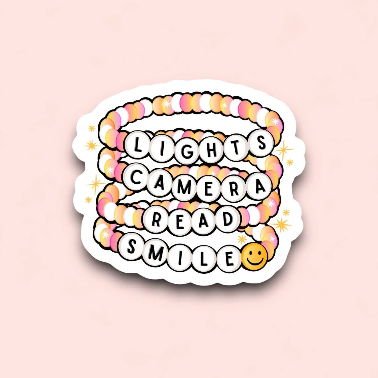 Lights Camera Read Smile Sticker