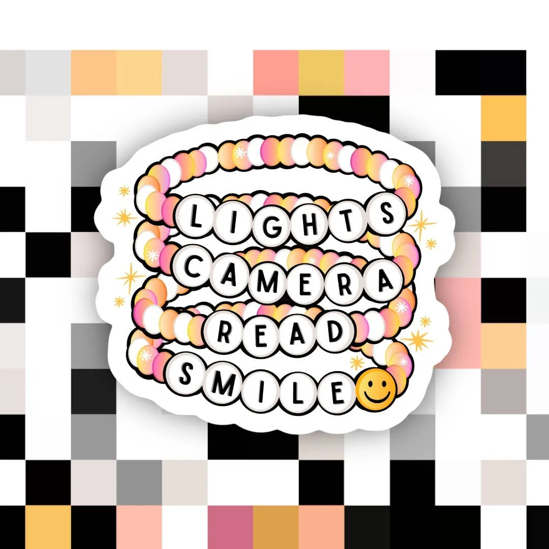 Lights Camera Read Smile Sticker