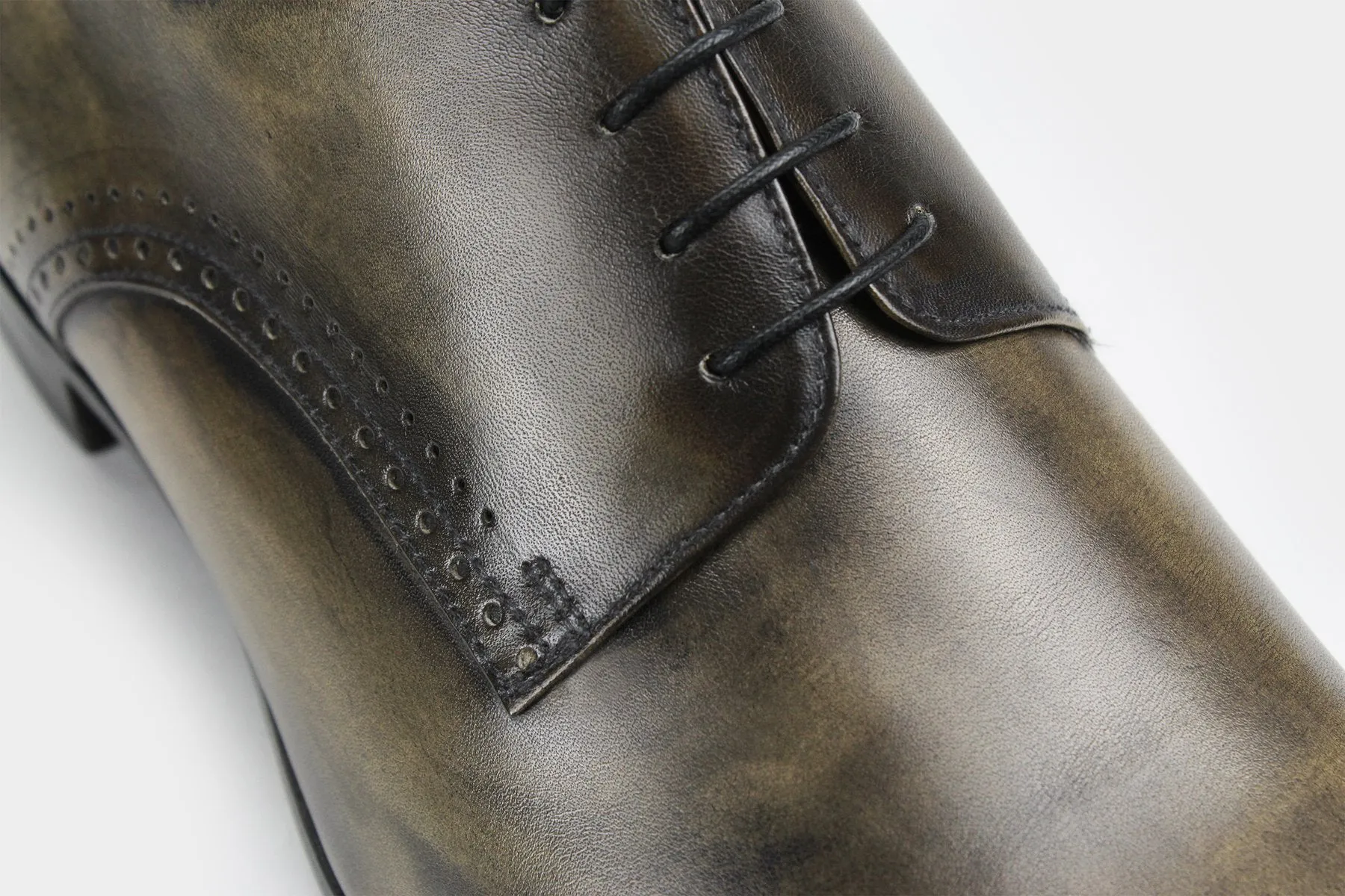 LORENZO • Custom Fitted Bespoke Derby Shoes • KHAKI