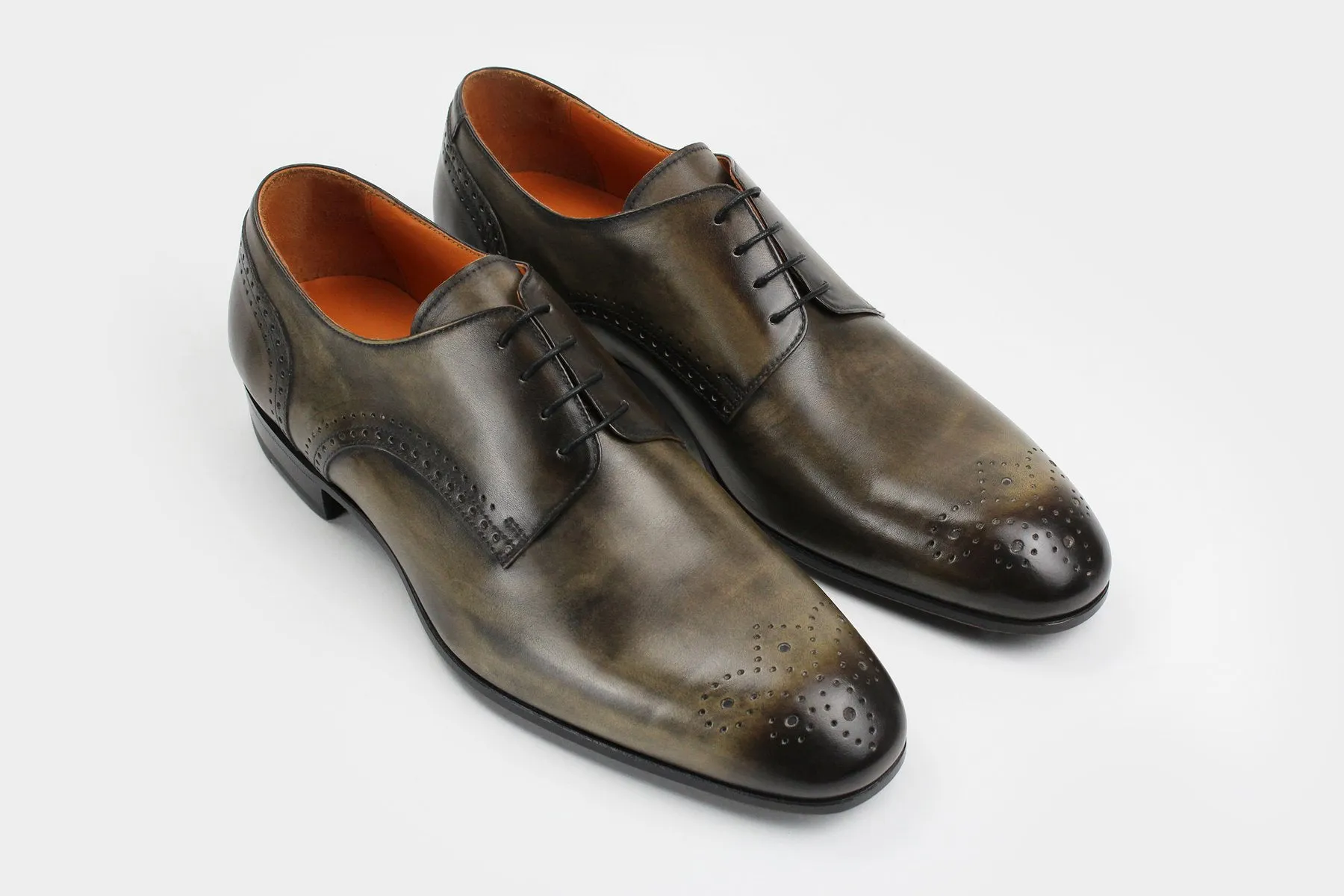 LORENZO • Custom Fitted Bespoke Derby Shoes • KHAKI