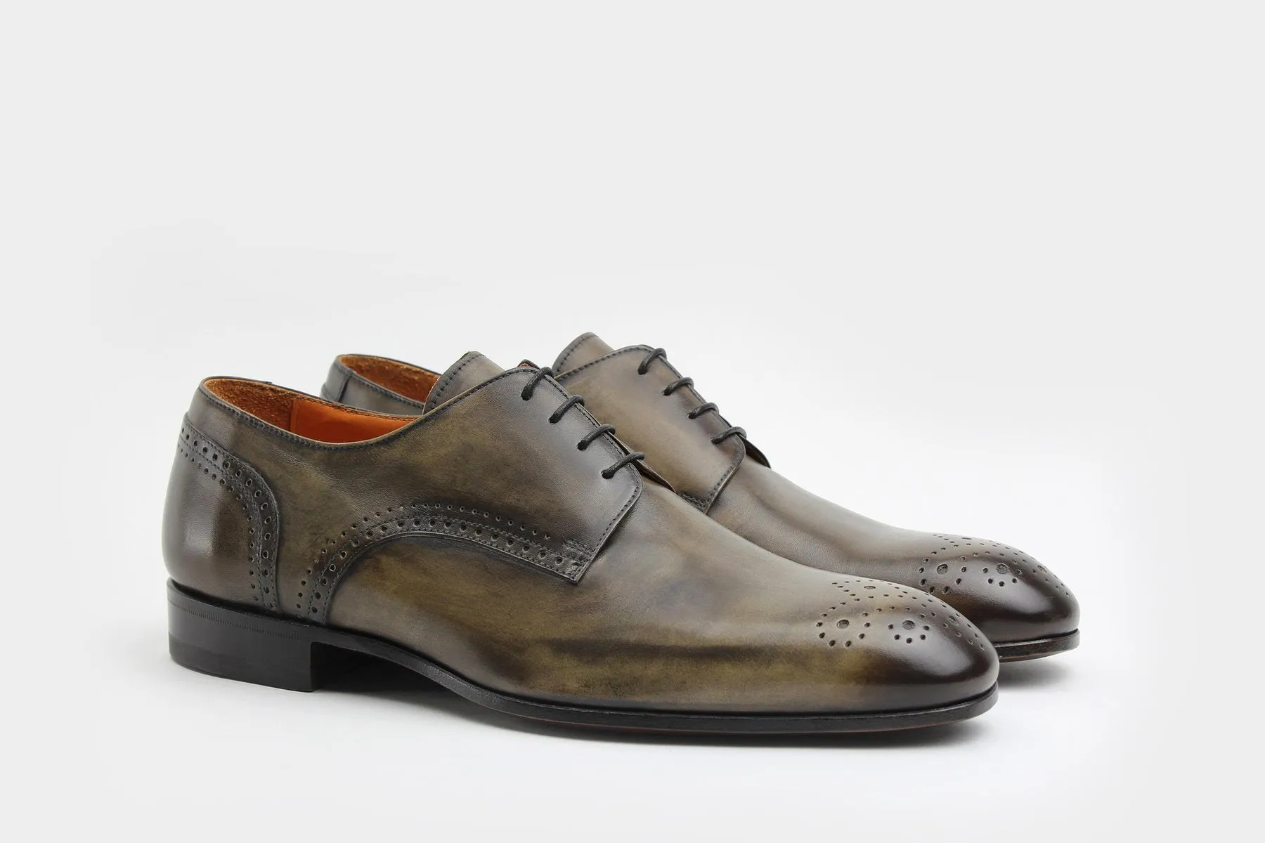LORENZO • Custom Fitted Bespoke Derby Shoes • KHAKI