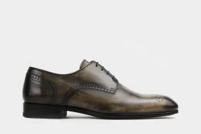 LORENZO • Custom Fitted Bespoke Derby Shoes • KHAKI