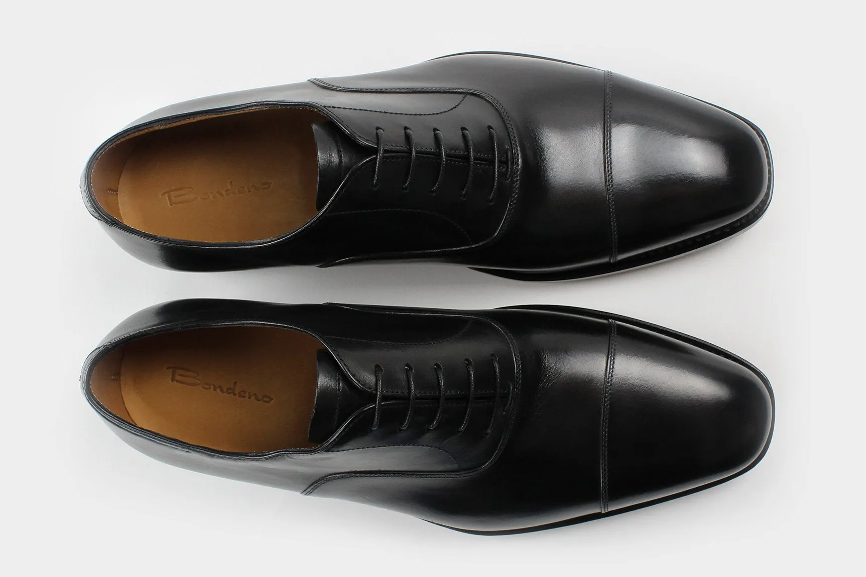 MAURO • Custom Fitted Bespoke Cap Toe Oxford Shoes • BLACK