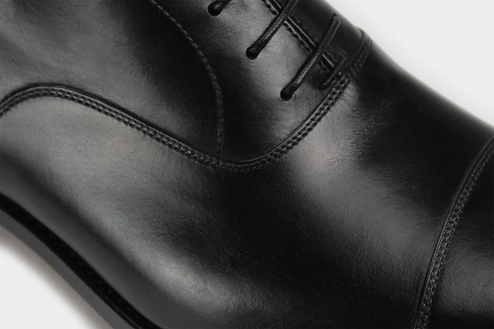 MAURO • Custom Fitted Bespoke Cap Toe Oxford Shoes • BLACK