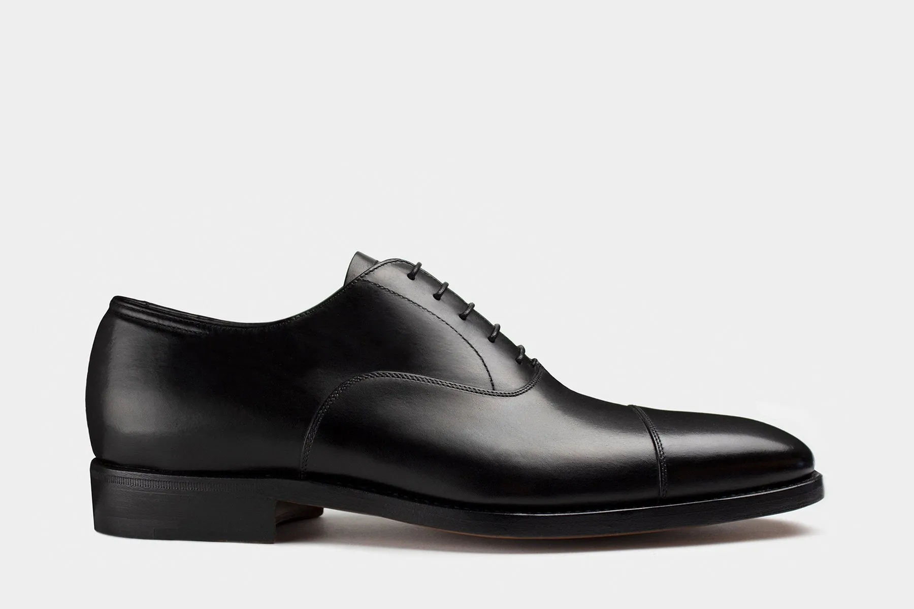 MAURO • Custom Fitted Bespoke Cap Toe Oxford Shoes • BLACK