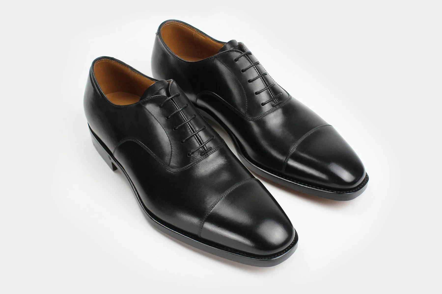 MAURO • Custom Fitted Bespoke Cap Toe Oxford Shoes • BLACK