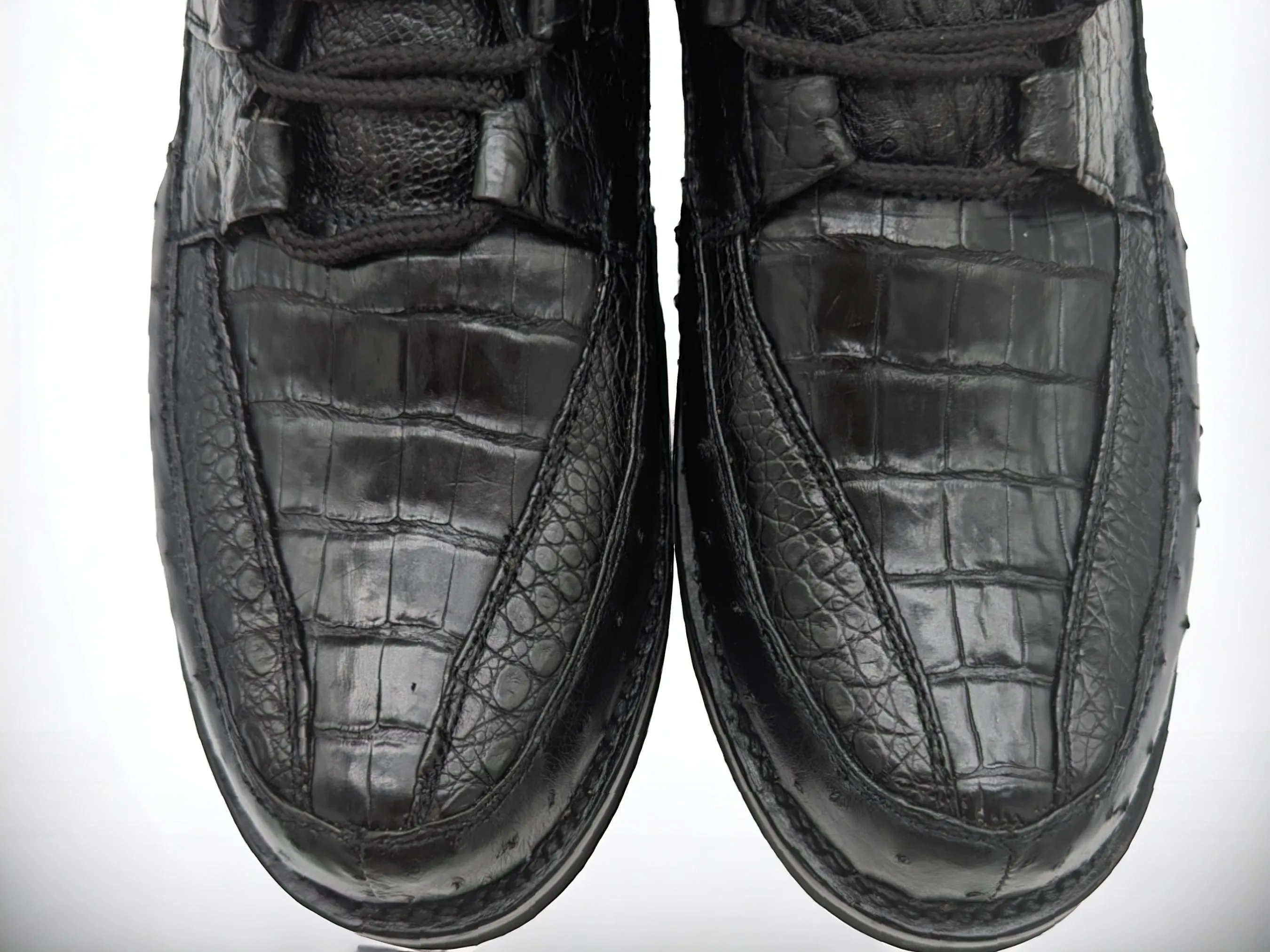Men's Black Obsidian Alligator and Ostrich Sneaker Boots