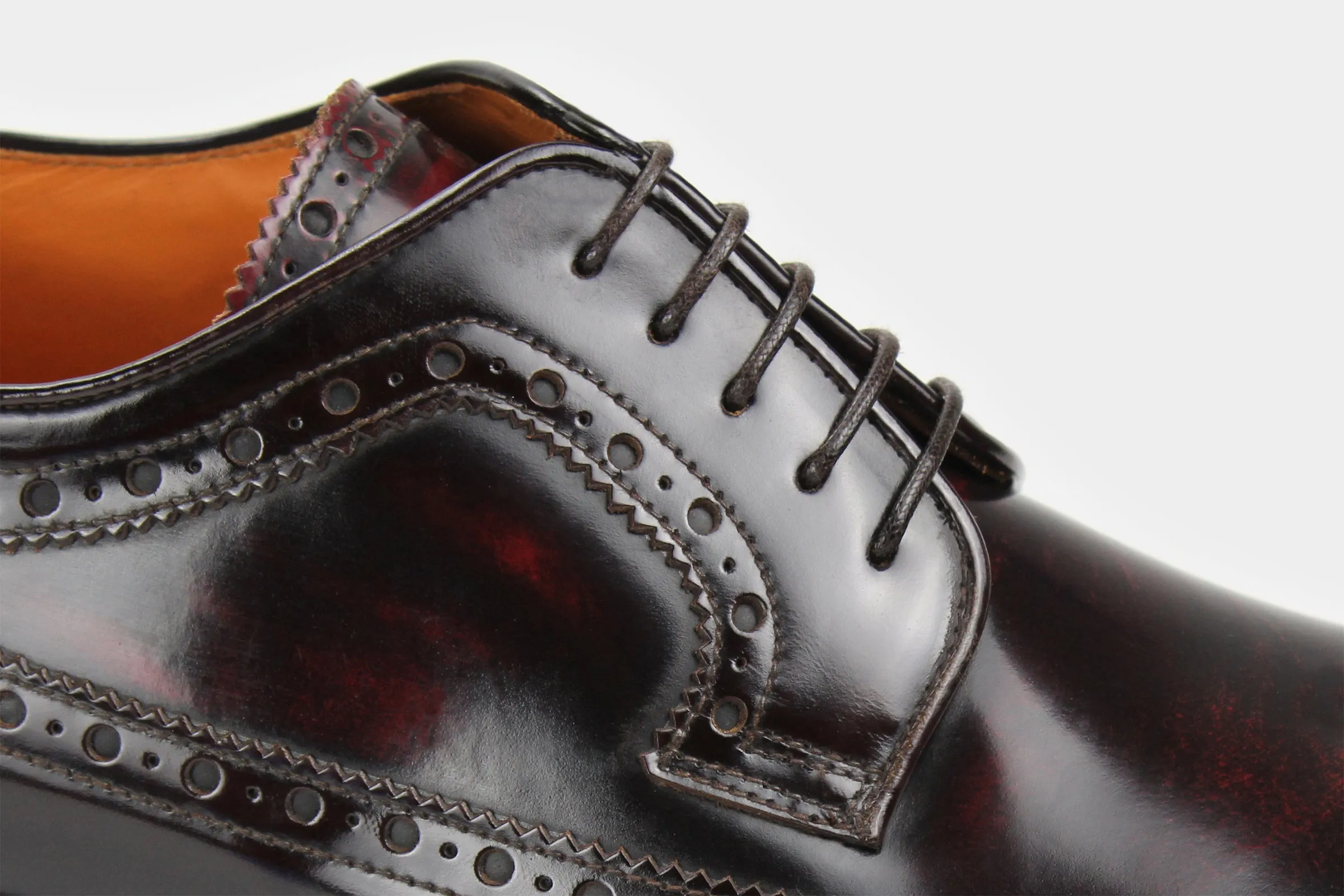 NELLO • Custom Fitted Bespoke Wingtip Brogue Derby Shoes • ROSEWOOD