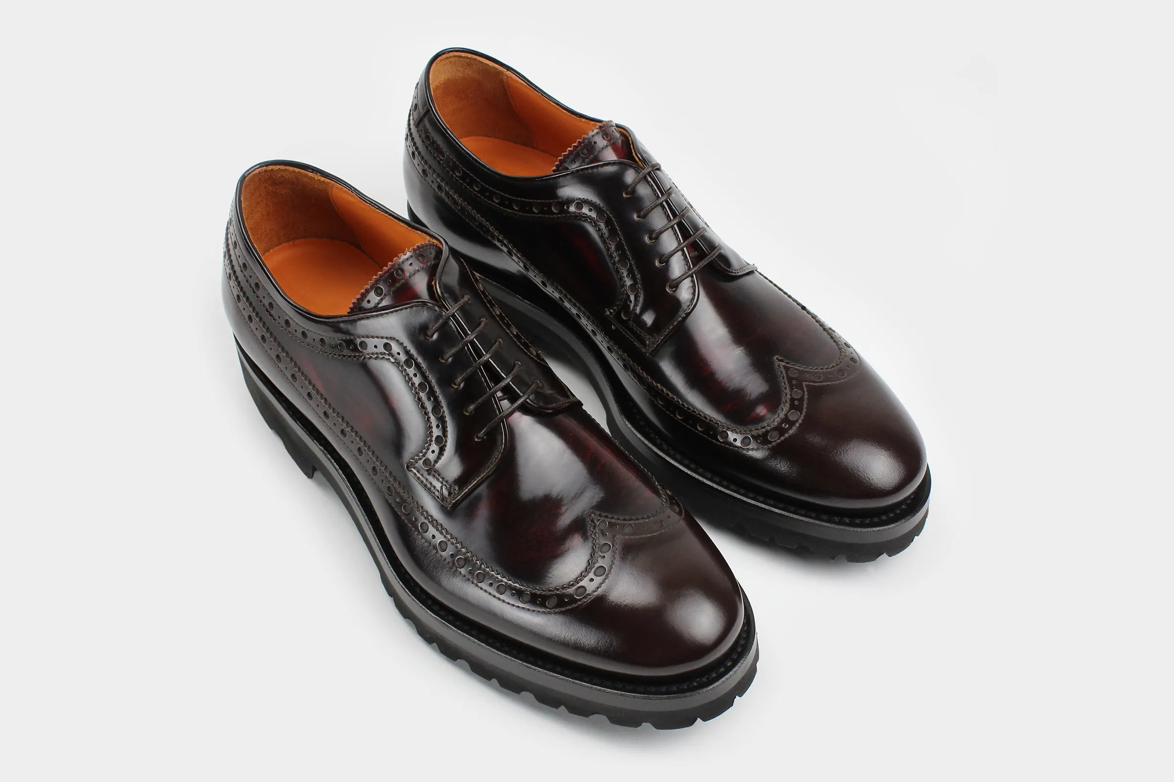 NELLO • Custom Fitted Bespoke Wingtip Brogue Derby Shoes • ROSEWOOD