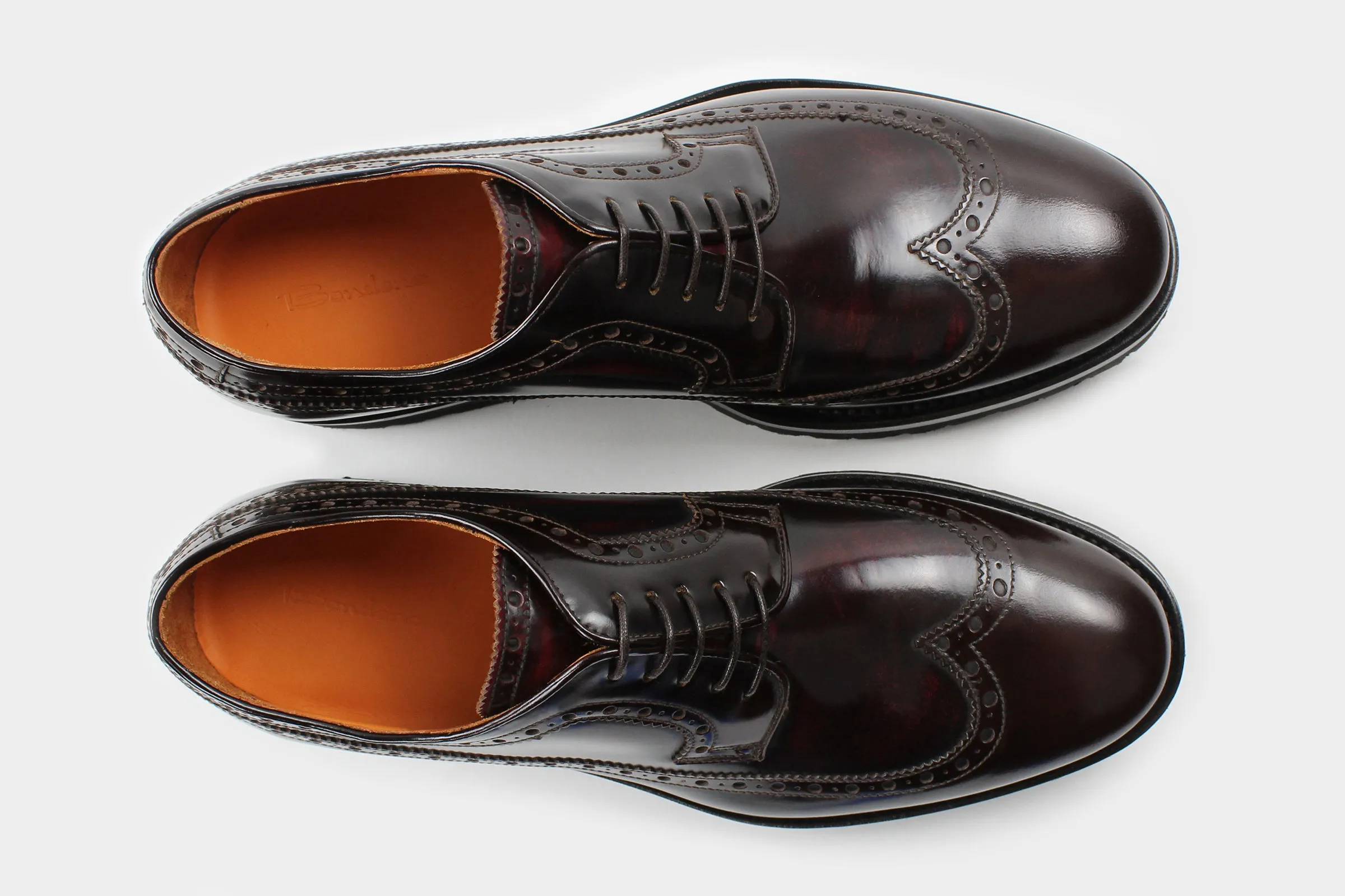 NELLO • Custom Fitted Bespoke Wingtip Brogue Derby Shoes • ROSEWOOD