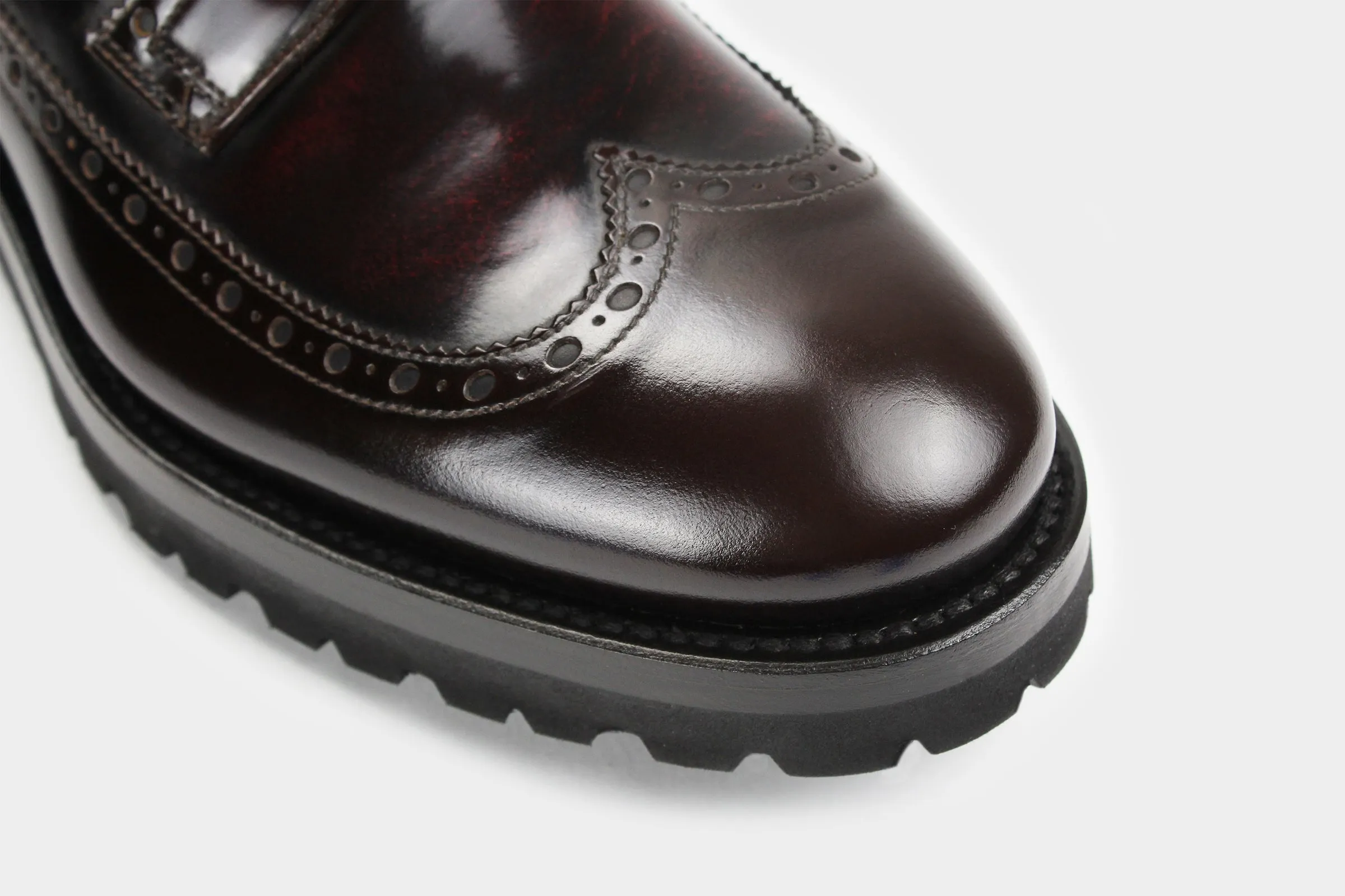 NELLO • Custom Fitted Bespoke Wingtip Brogue Derby Shoes • ROSEWOOD