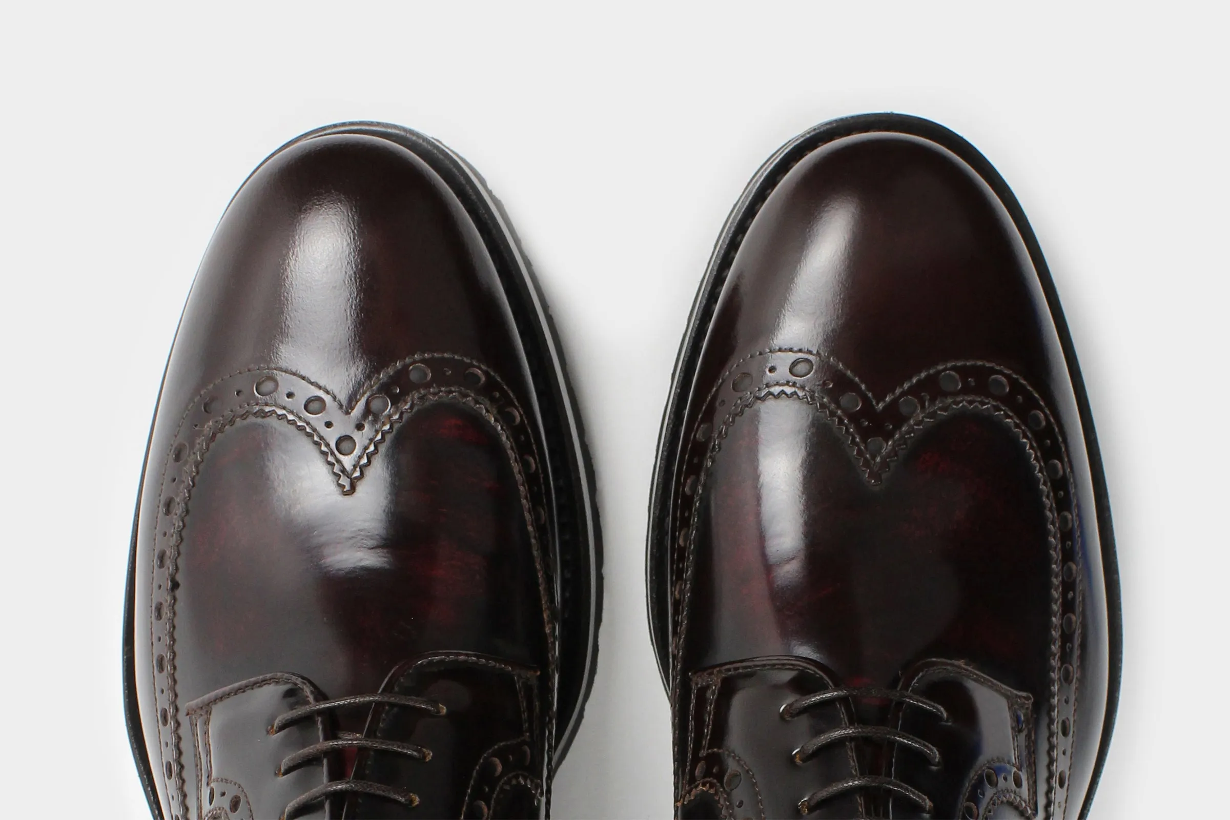 NELLO • Custom Fitted Bespoke Wingtip Brogue Derby Shoes • ROSEWOOD