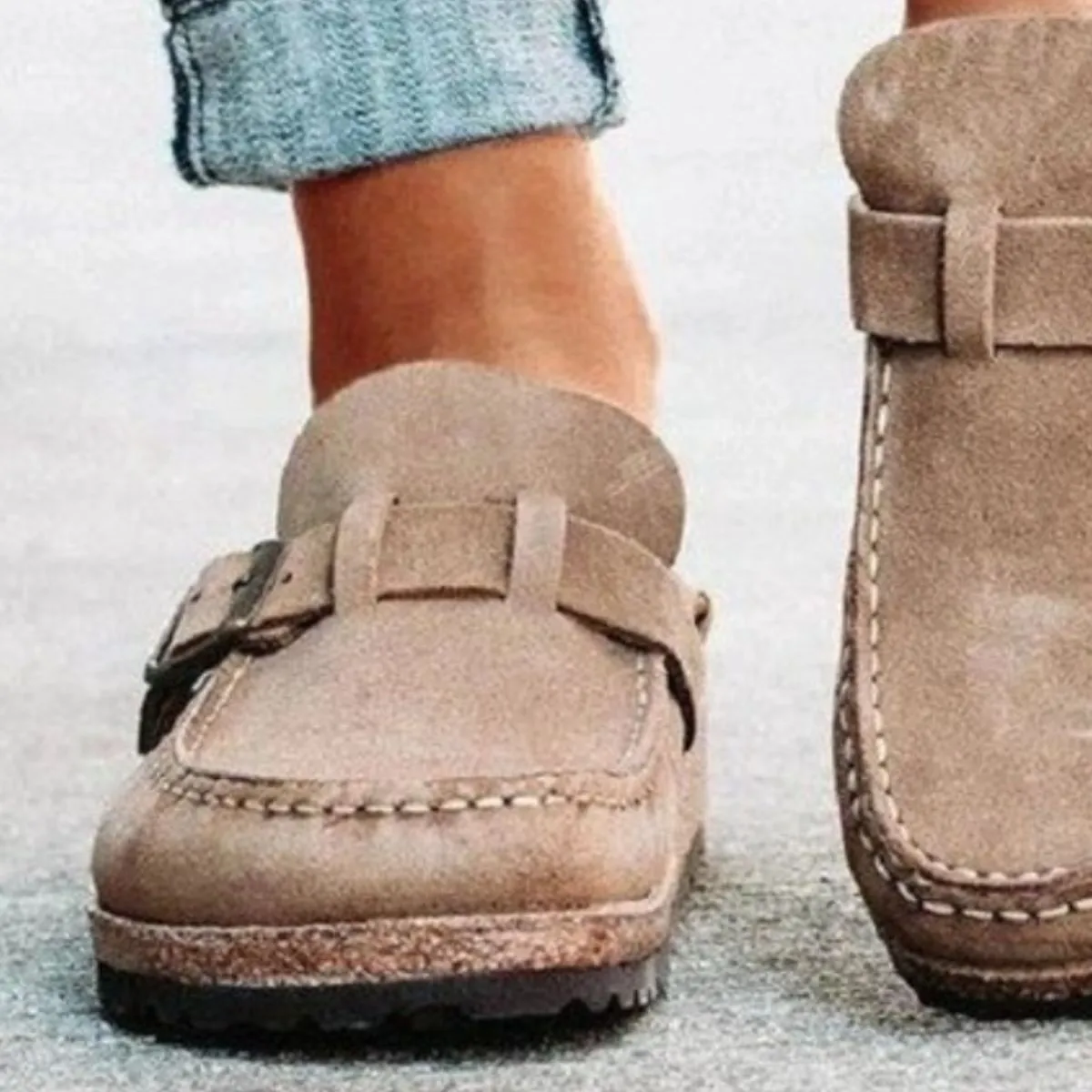 Round Toe Buckle Loafers
