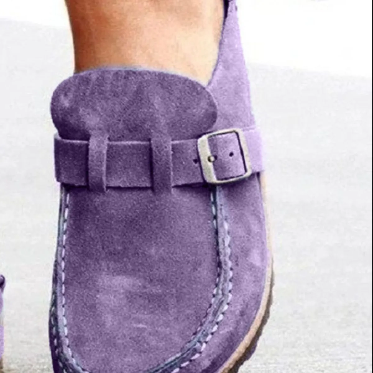 Round Toe Buckle Loafers