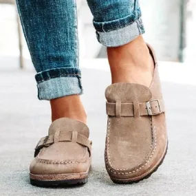Round Toe Buckle Loafers