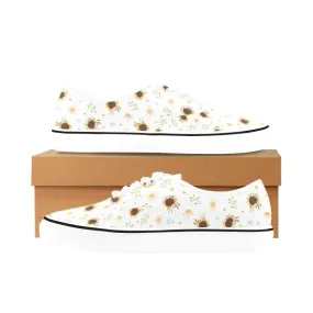 Strut Your Stuff in Women’s Sunflower Print Canvas Sneakers
