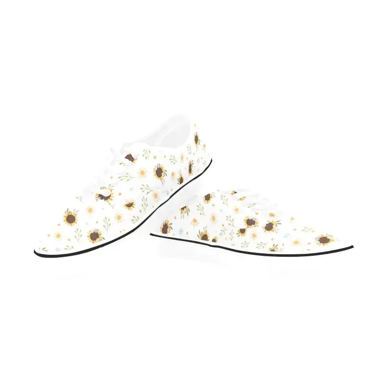 Strut Your Stuff in Women’s Sunflower Print Canvas Sneakers