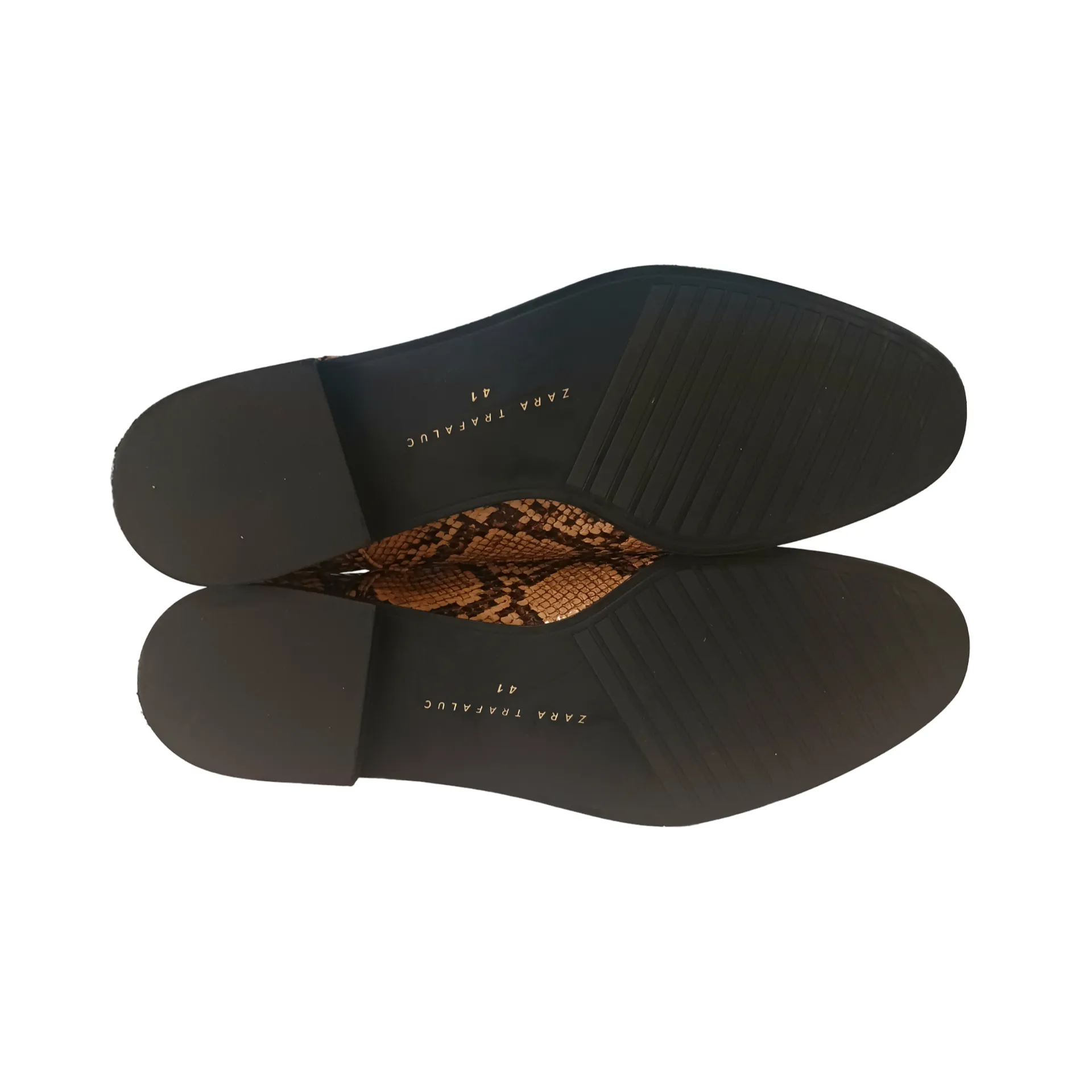 Zara Trafaluc Snake Print Loafers Flat, Size EU 41